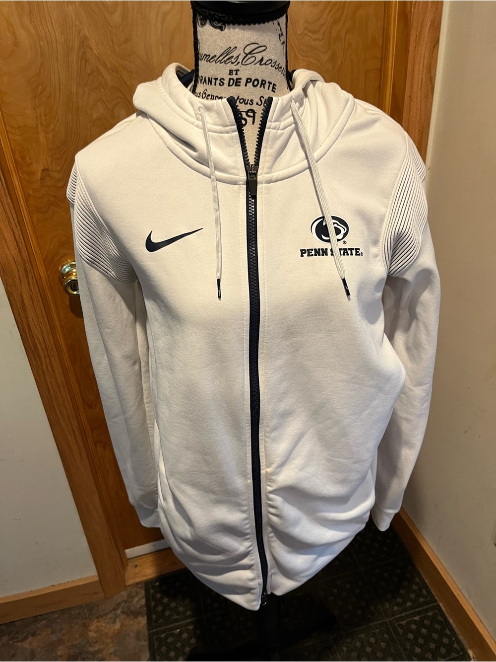 Nike White Penn State Logo Full-Zip Hoodie